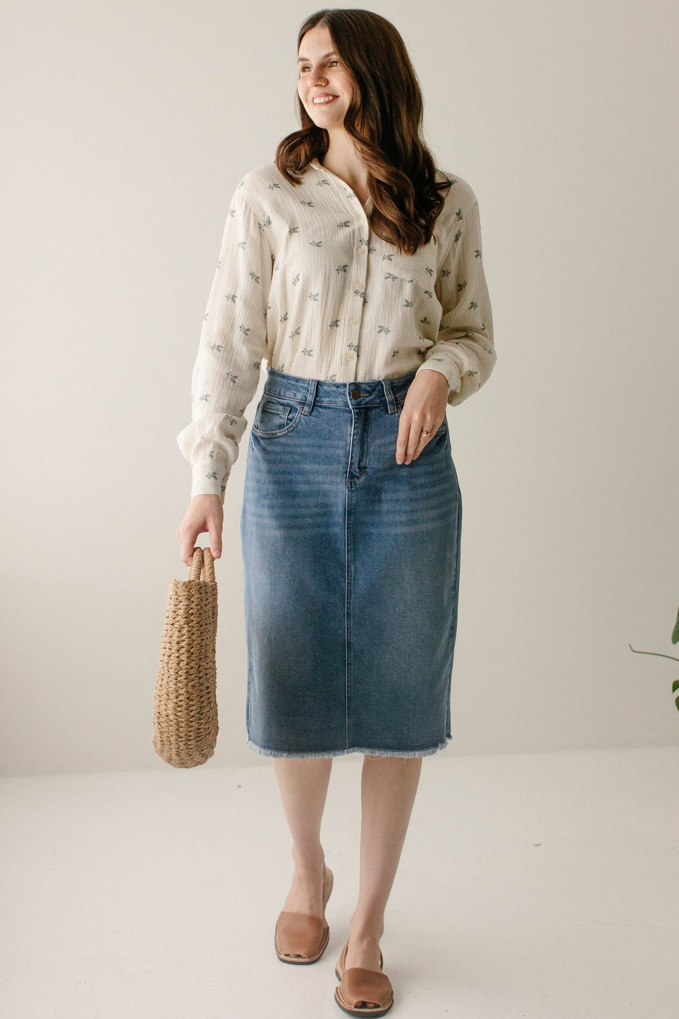 'Nala' Distressed Denim Skirt