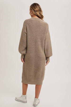 “Cuddle Mood” (cream) sweater dress