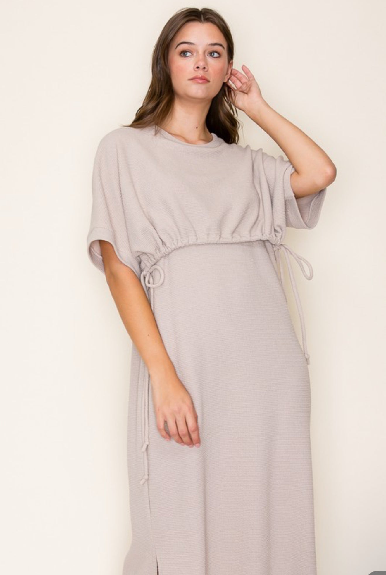 “Fitting Room Favorite” (taupe) dress