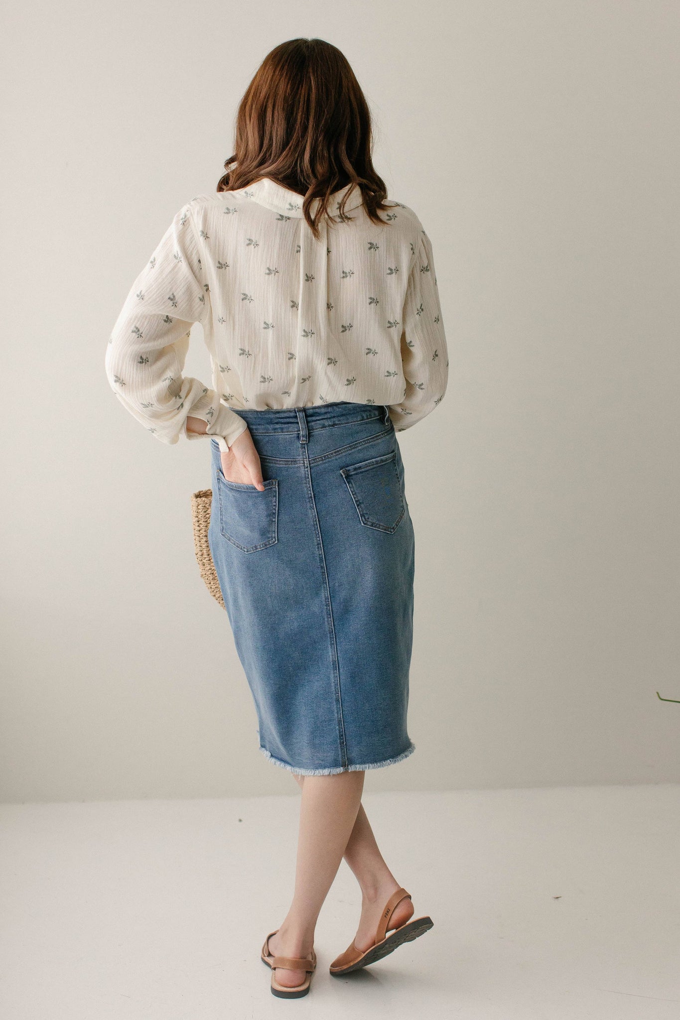 'Nala' Distressed Denim Skirt