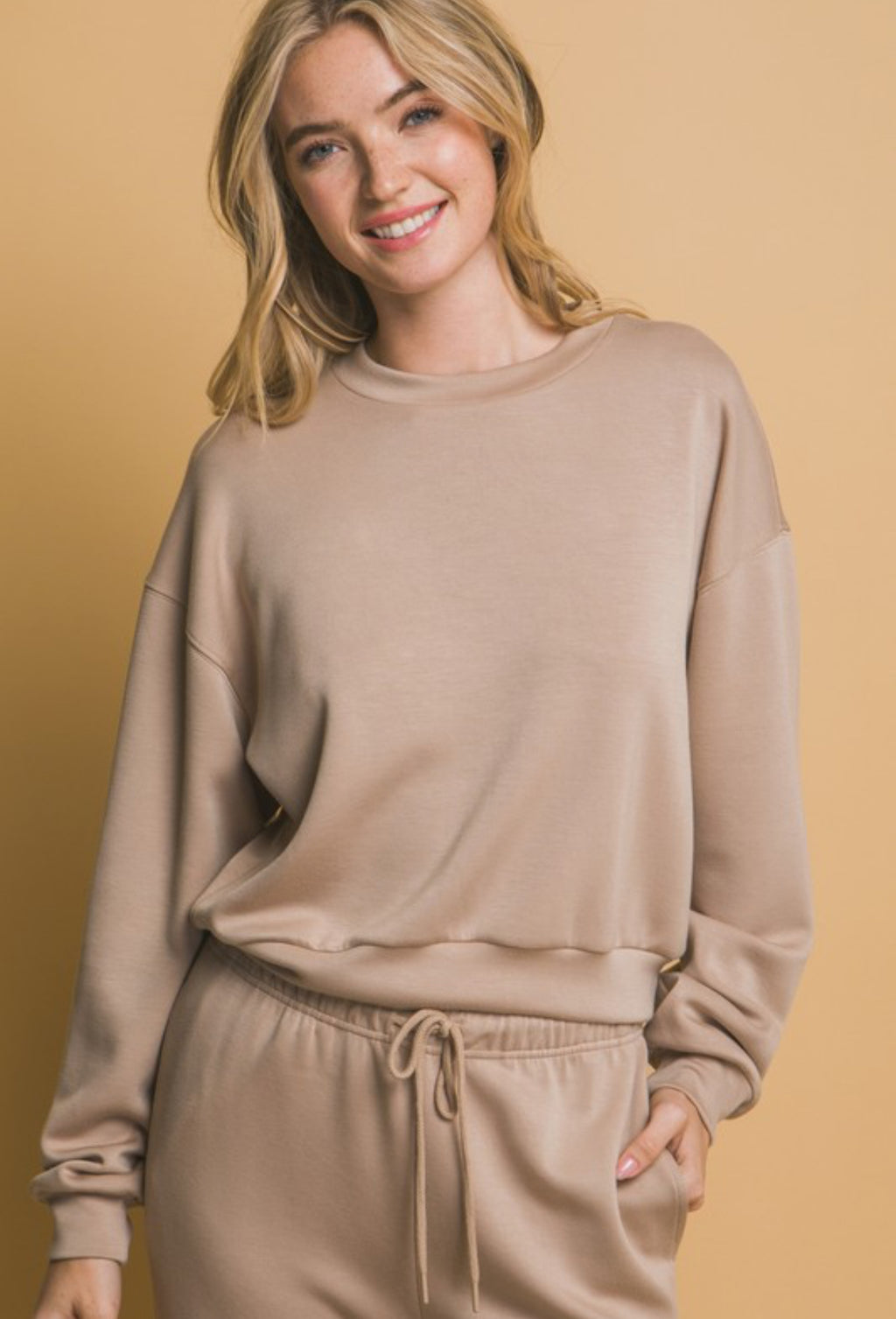 "From My View" (taupe) sweater