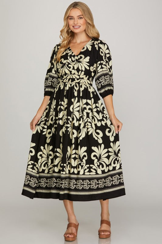 "Add Swirl In My Coffee" (black) dress