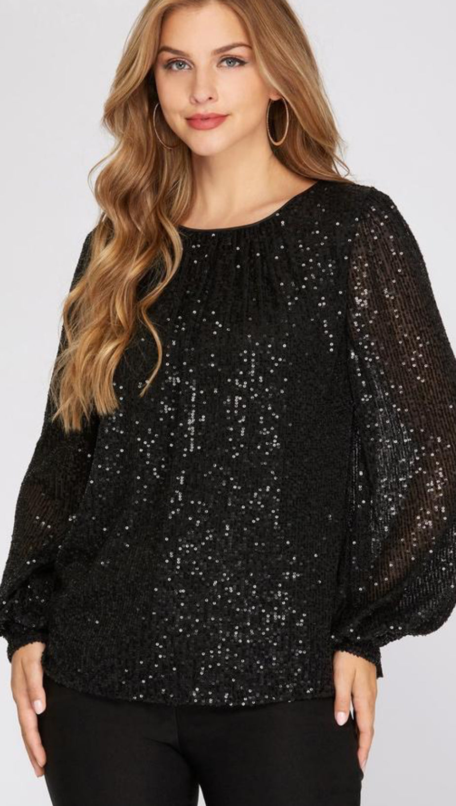 "Silent Night Sequin Top"
