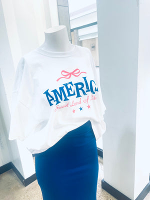 “Sweet America” (white) graphic t-shirt