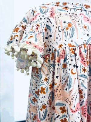 "Pom Pom Prairie" little girls dress