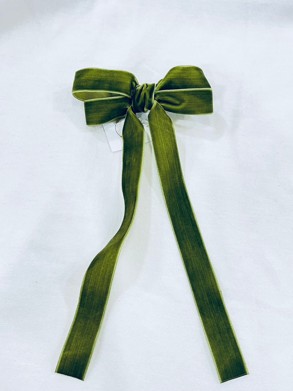"Velvet Trails"(olive green)bow
