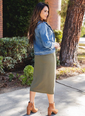 "For the Season" Skirt (Olive)