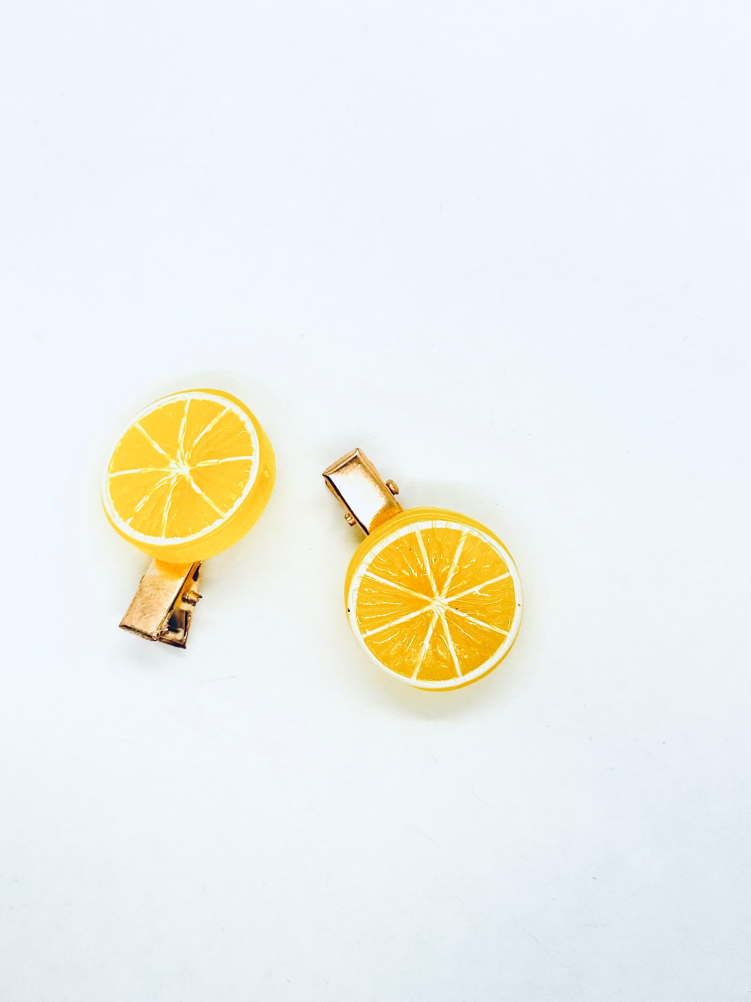 "Lemons" pair of hair clips