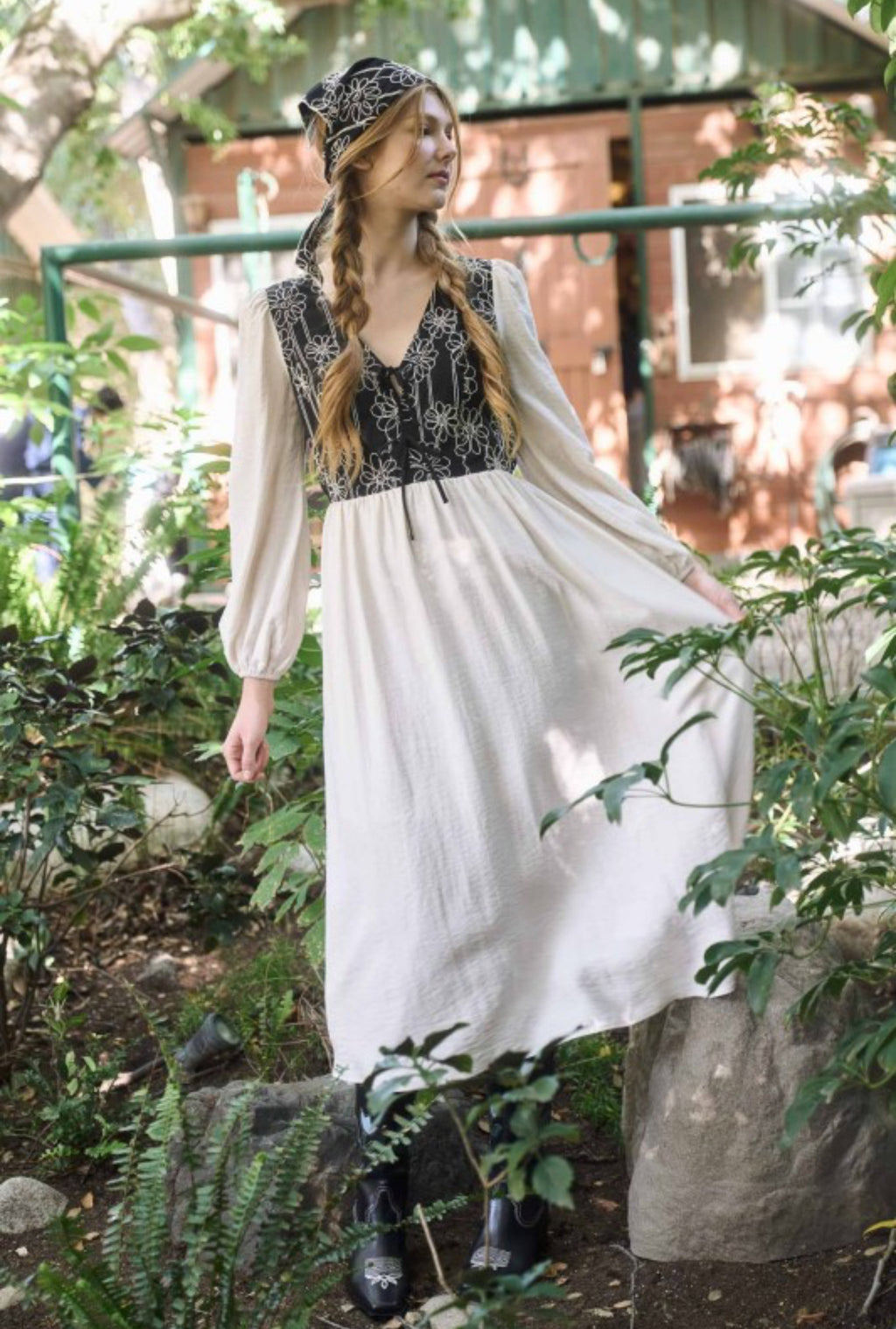 "Threaded Grace" long sleeve dress