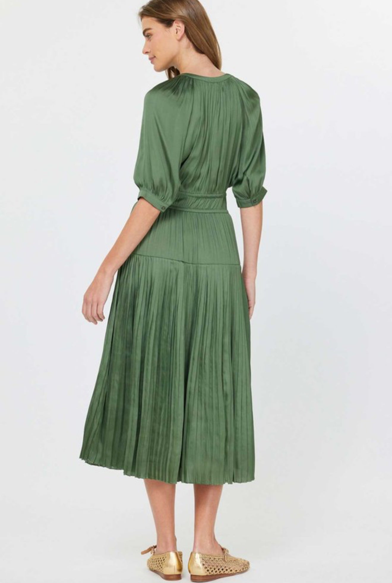 “Luxury Awaits” (dusty green) dress
