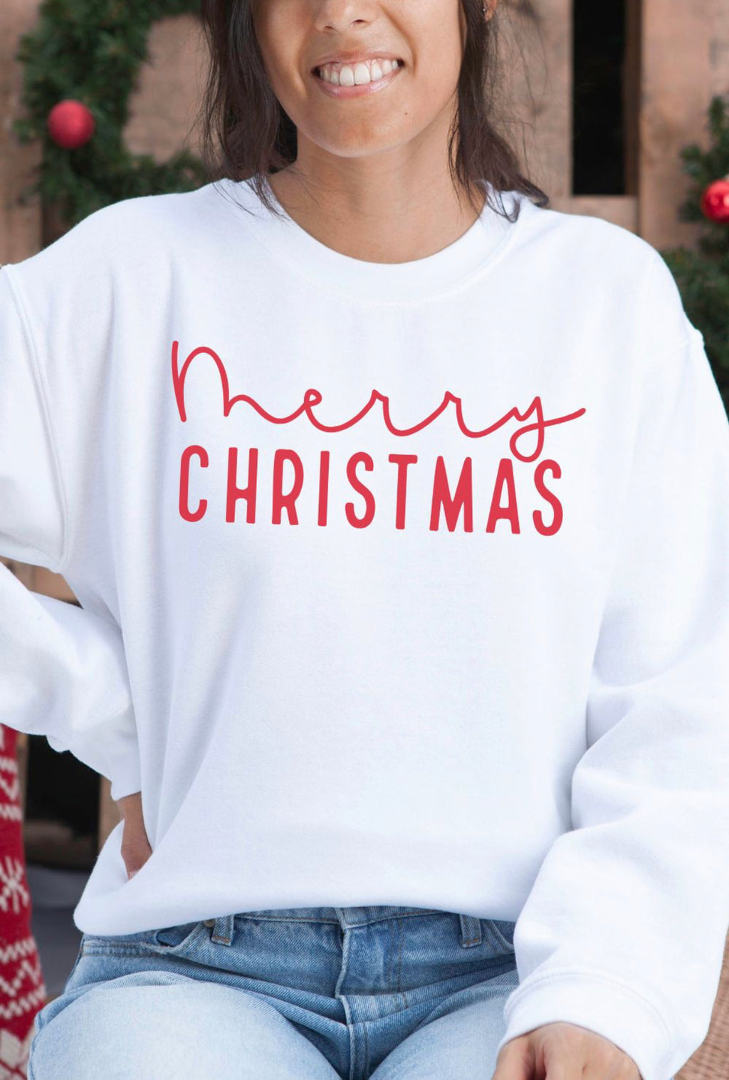 “Merry Christmas” (white)sweatshirt