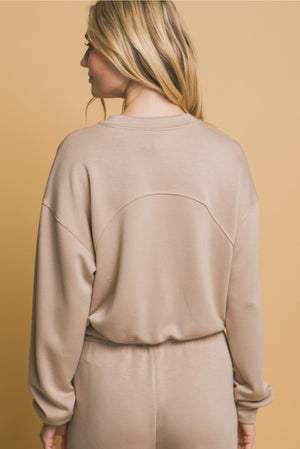 "From My View" (taupe) sweater