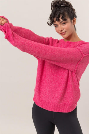 "Statement for the Season" (Raspberry) Sweater