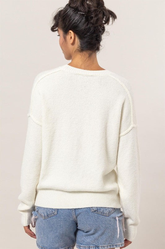 "Statement for the Season" (Cream) Sweater