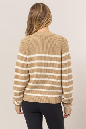 "Cozy Moment" (Tan and White) Sweater