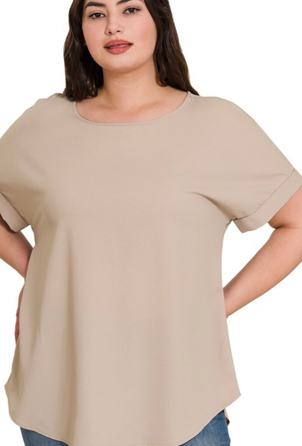 "Beautiful In Basic" (light mocha) top