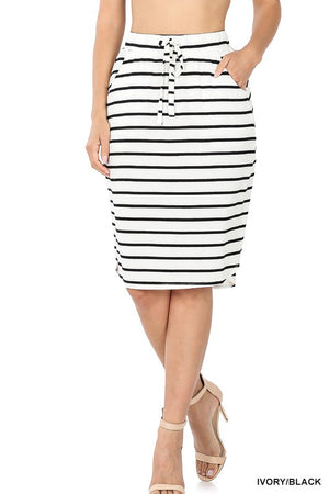 "Fall Stripes" (White) Skirt