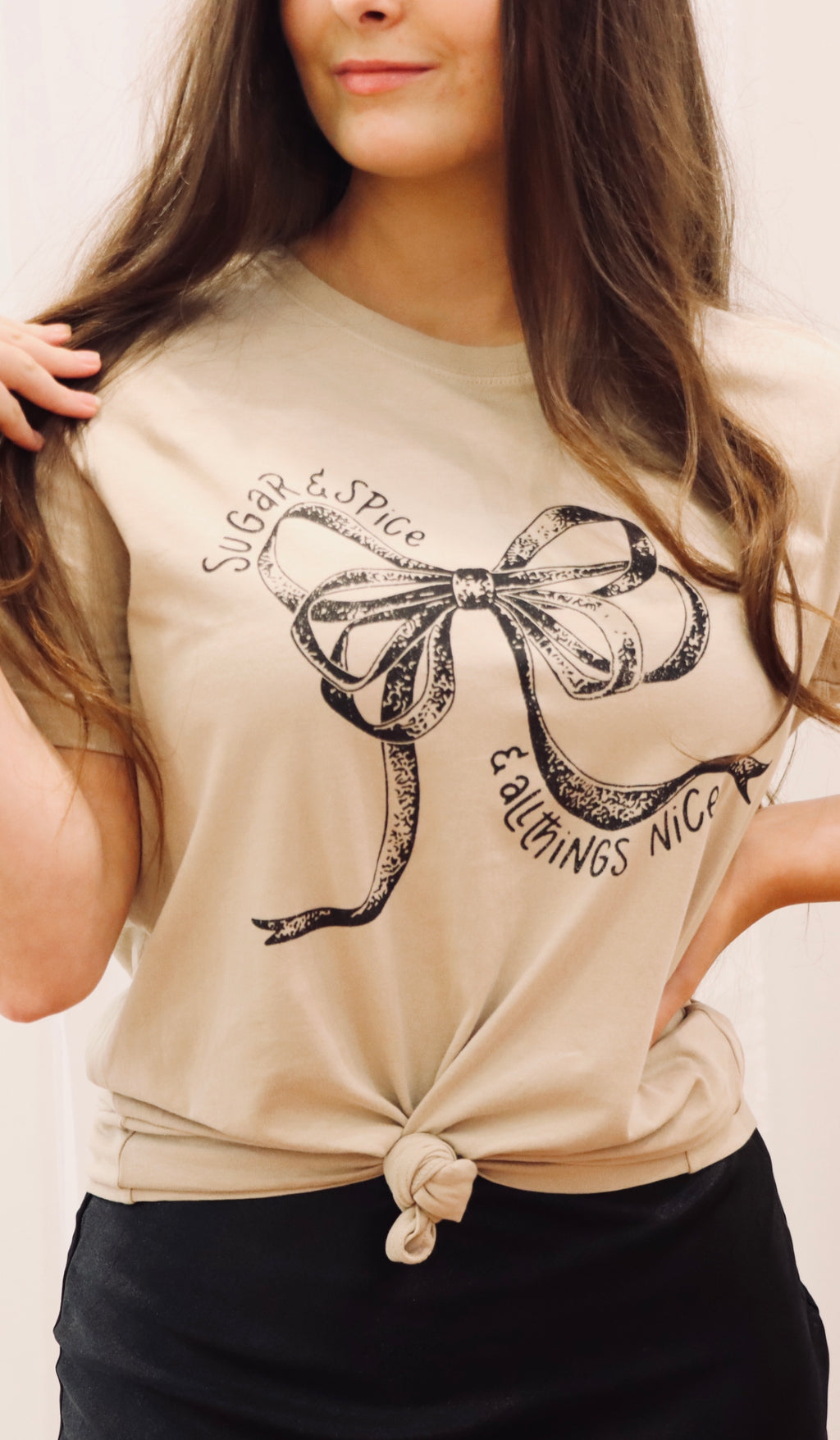 "Sugar & Spice" (tan) graphic t-shirt