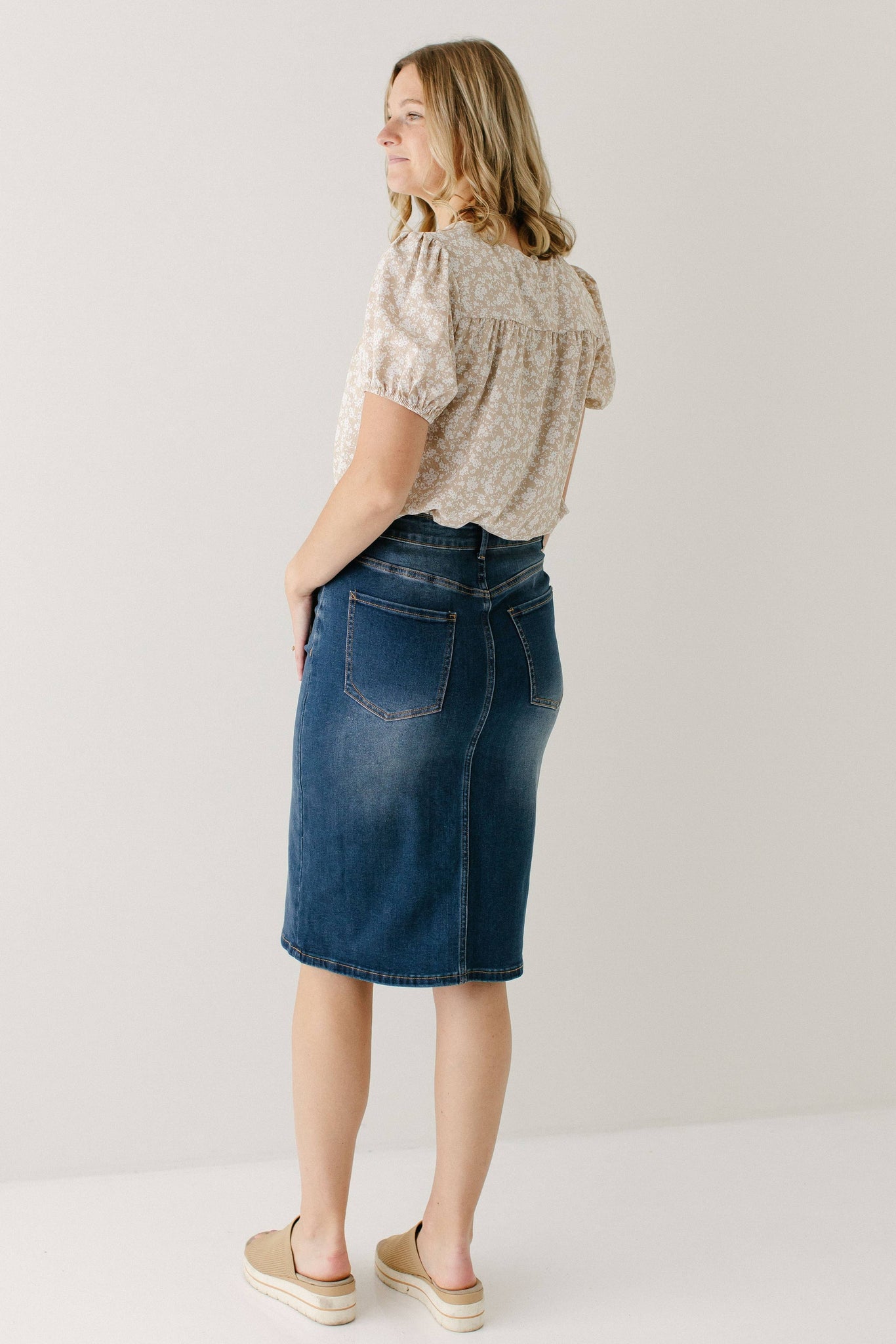 'Wren' Classic Denim Skirt