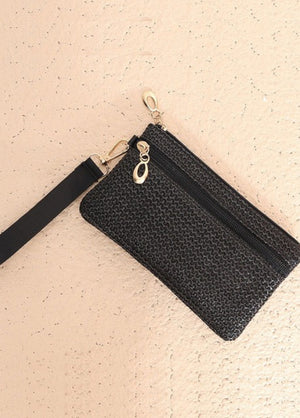 "Sugar Beach" (black) wristlet wallet bag