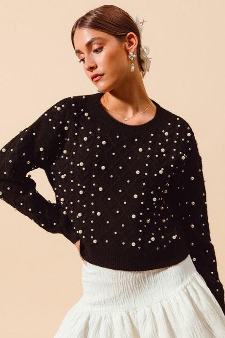 "Bring In The New Year With Pearls" sweater