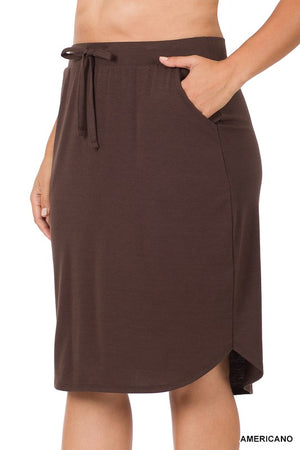 "Basic Fall" (Espresso) Curvy Skirt