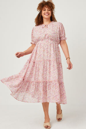 "Scent of Spring" (pink) reg & plus dress