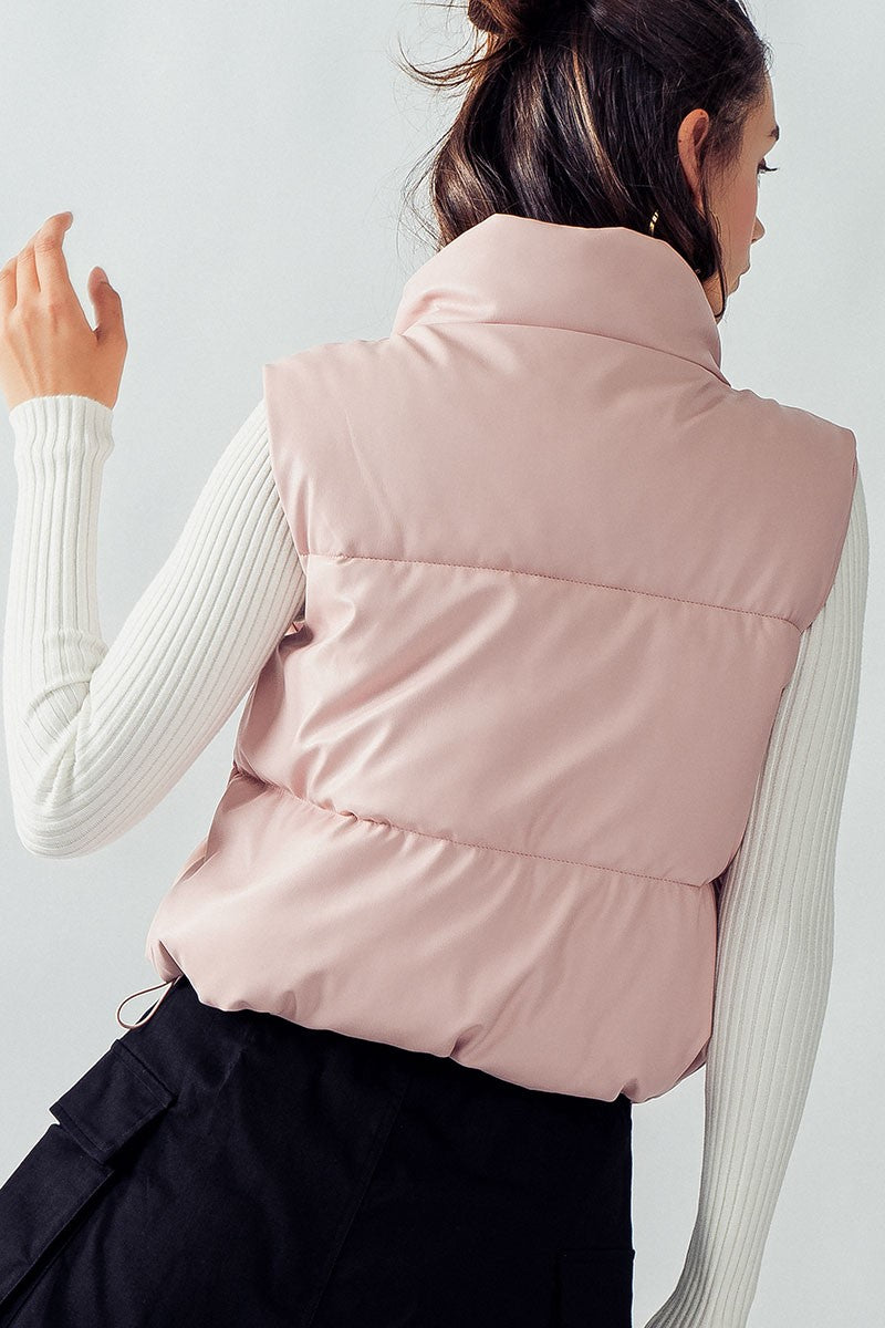 "Chilly Adventures" (soft pink) puffer vest