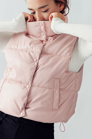 "Chilly Adventures" (soft pink) puffer vest