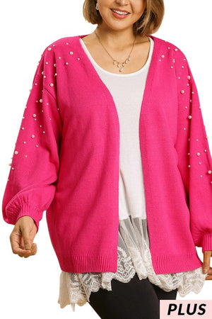 "Touch of Pearls" Plus Cardigan