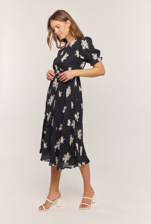 "Elegant in Embroidery" (black) Dress