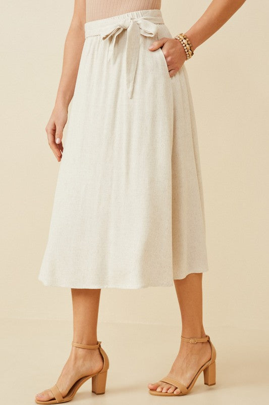 "Life In Linen" Midi Skirt