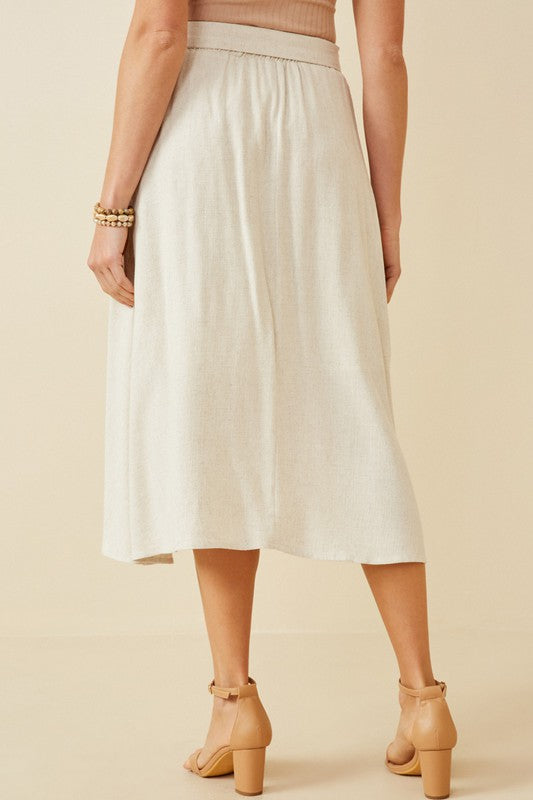 "Life In Linen" Midi Skirt