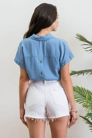 "Syncing With Summer" denim top