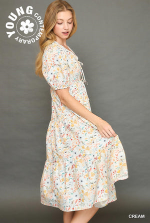 "Blooming Radiance" (cream) dress
