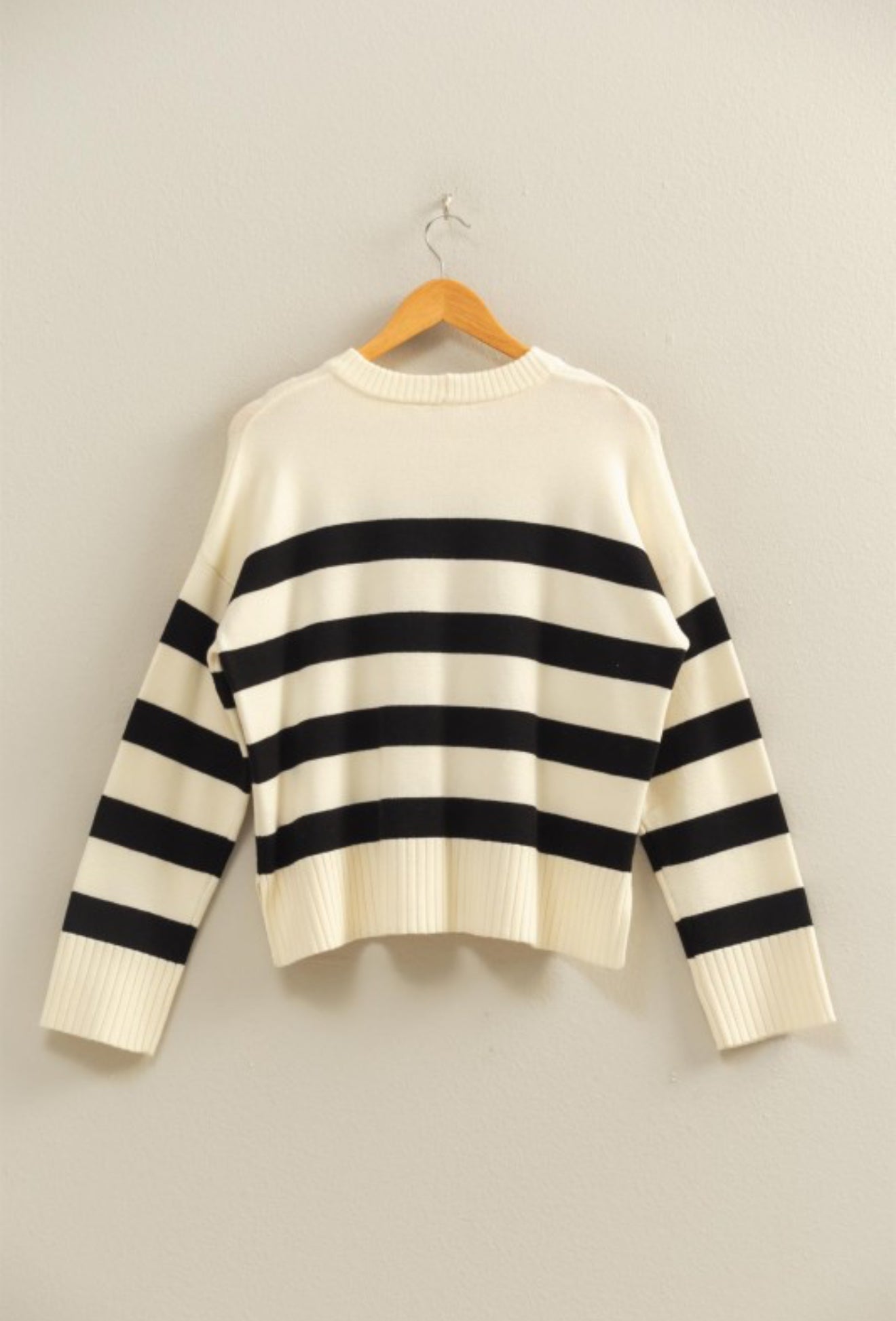 "Timeless Stipes" (Cream/Black) sweater
