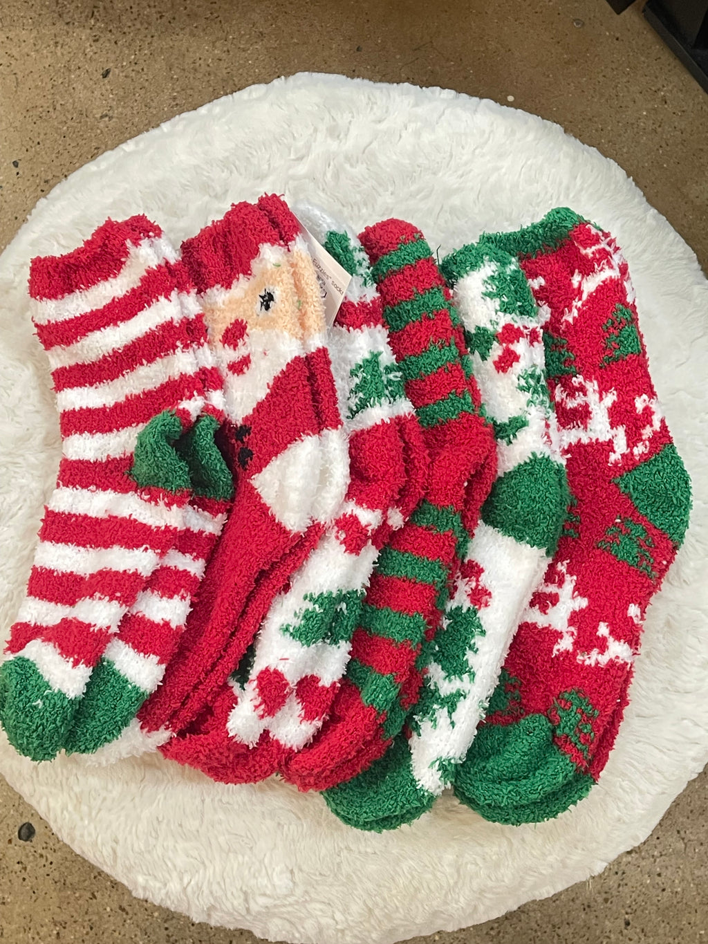"Christmas Fuzzies" socks