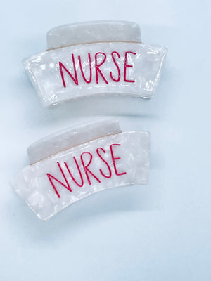 "Nurse Hat" Claw Clip