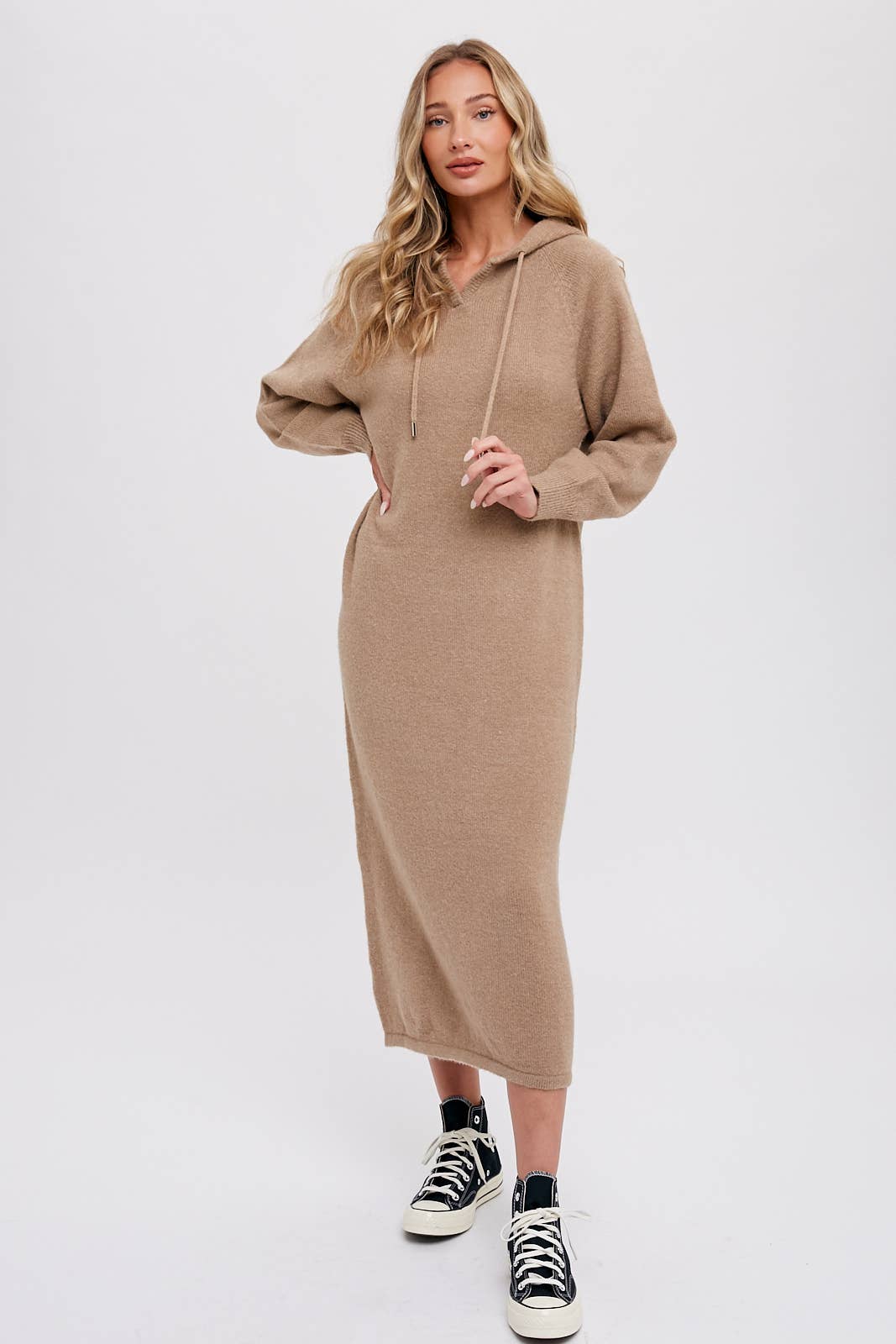 “A Day For A Latte” hooded sweater  dress