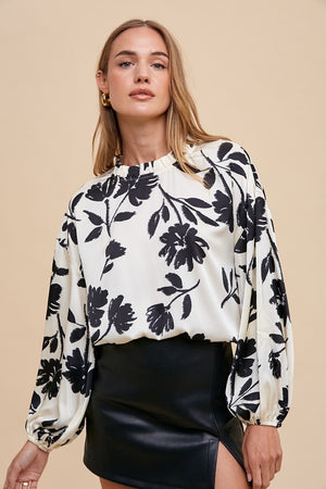 "Blooming With Class" (ivory) top