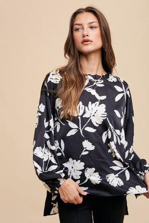 "Blooming With Class" (black) top