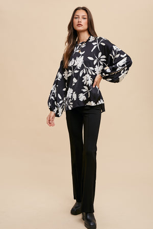 "Blooming With Class" (black) top