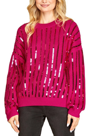 "Sparkly Delight" (Pink) Sweater