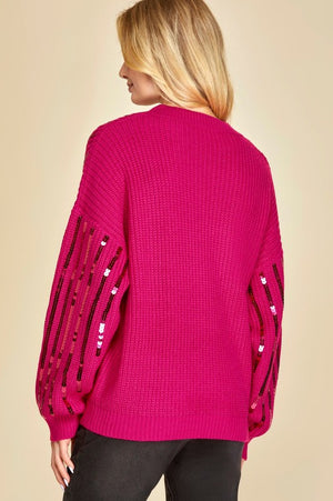 "Sparkly Delight" (Pink) Sweater