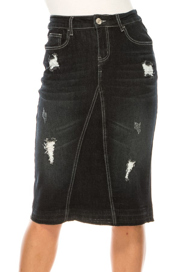 "Black Wash Extra Distress" Be-Girl skirt