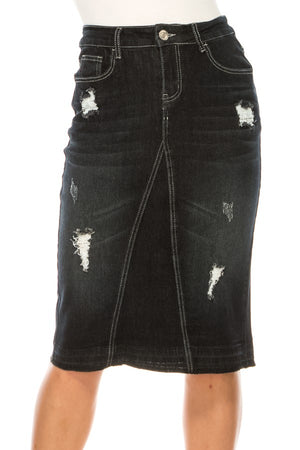 "Black Wash Extra Distress" Be-Girl skirt