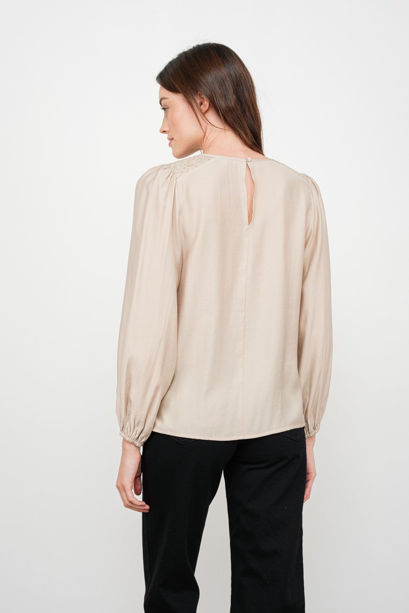 "Simplify Life" (shell tan) top