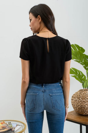 "Office Chats" (black) top