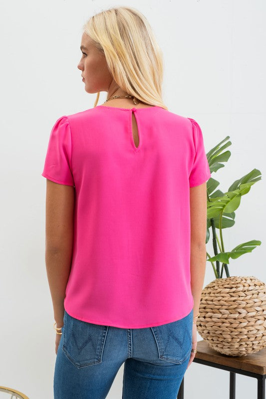 "Office Chats" (fuchsia) top