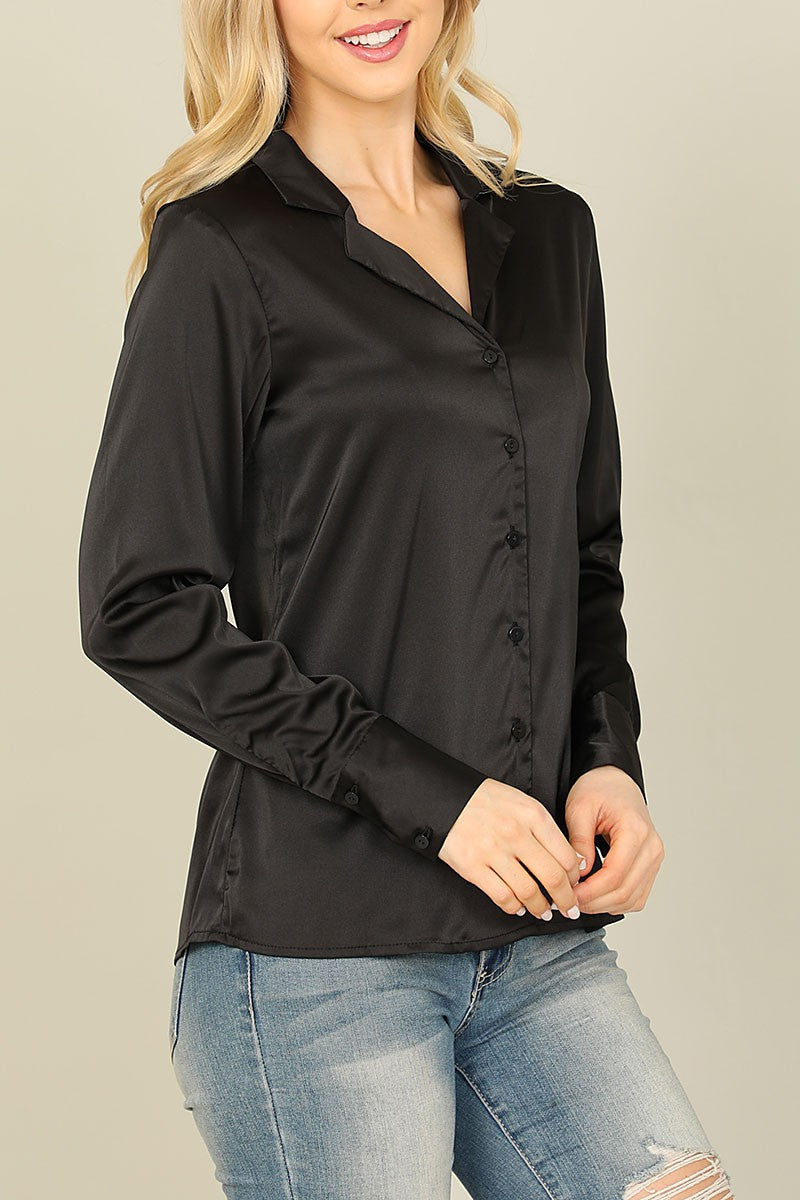 "Chic and Classy" (black) silk top